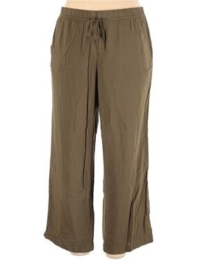 H&M Olive Drawstring Wide-Leg Pants